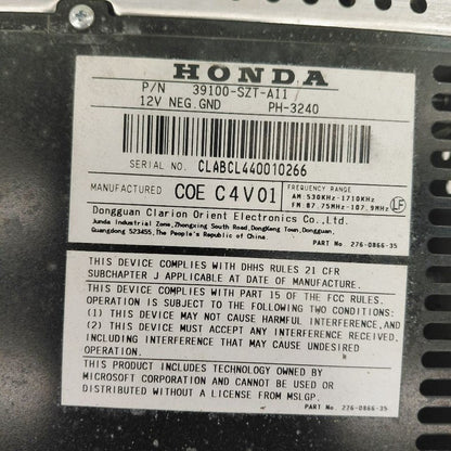 Audio Equipment Radio Receiver Base US Market Fits 13-15 Honda CR-Z