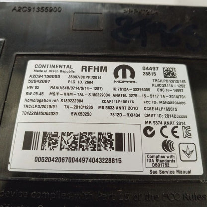 Fiat 500 X Model   Tire Pressure Module {52042067} 2016 2017
