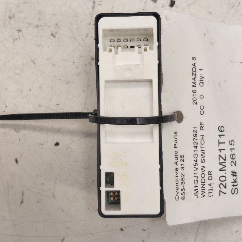 Mazda 6 Power Window Switch Right Passenger Front  2016 2015 2014