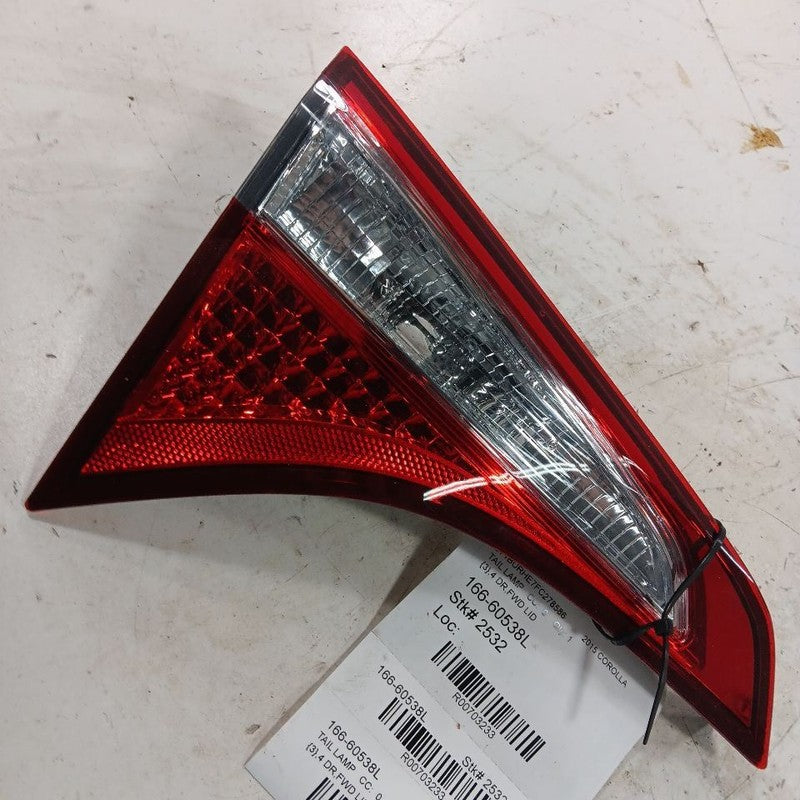 Driver Left Tail Light Brake Lamp Decklid Mounted Fits 14-16 Toyota Corolla