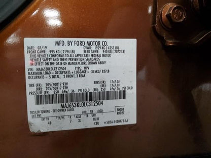 Ford Ecosport Hatchback Hatch Back Trunk Lid Shock Strut Support  2020
