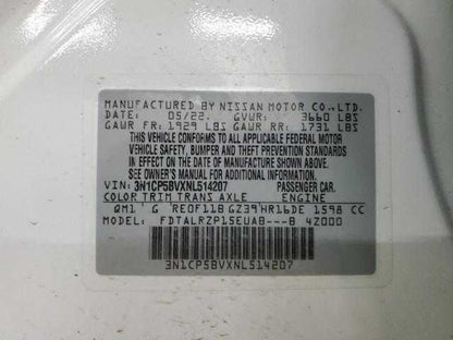 Nissan Kicks On Body Door Jamb Seal Gasket Front Left Driver  2021 2022 2023 202