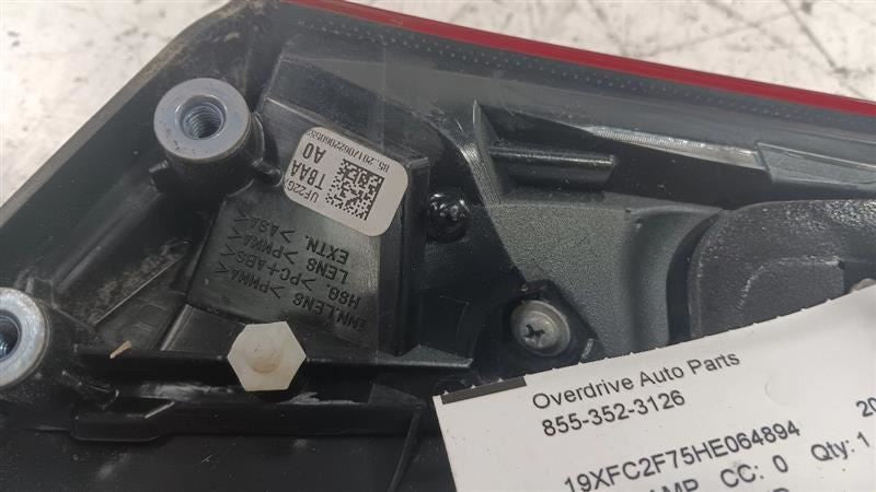 34155TBAA01 Driver Left Brake Lamp Tail Light Sedan Decklid Mounted Fits 16-19 Honda Civic