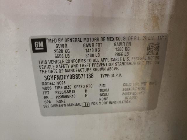 20816094 Left Rear Door Glass Without Solar Glass Window Fits 10-16 SRX