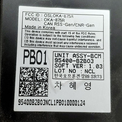 BCM Body Control Module US Market Fits 17-19 Kia Soul OEM