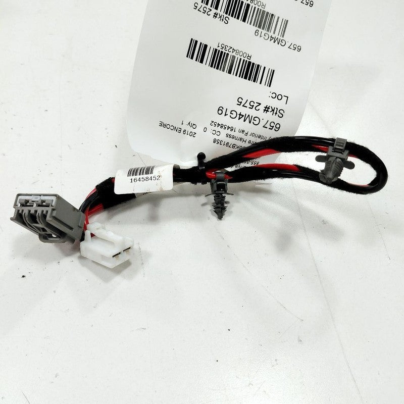 Buick Encore Interior Fan Wire {16458452} 2020 2019 2018 OEM