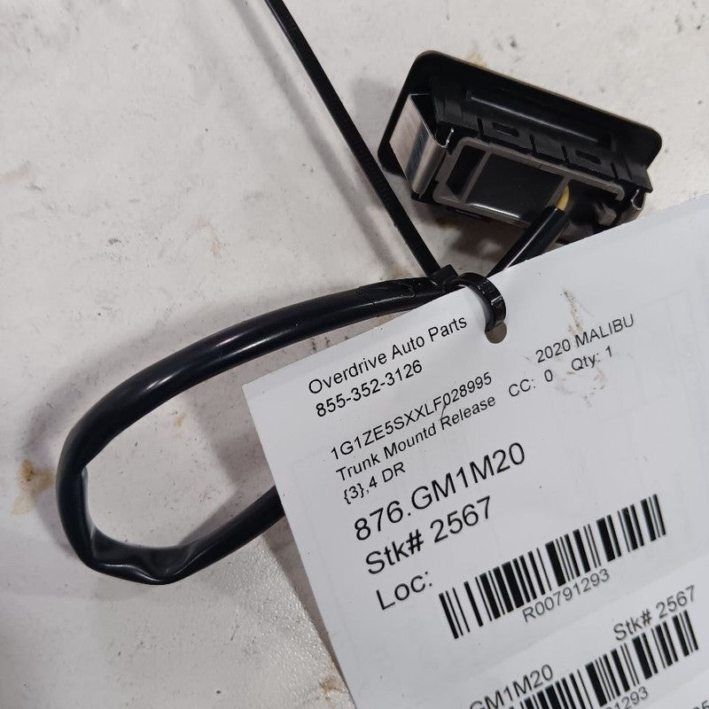 Chevy Malibu Trunk Release Open Button 2019 2020 2021 2022