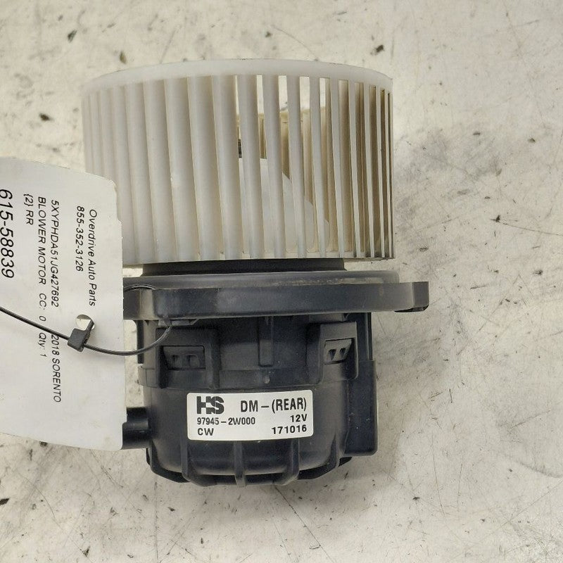 Blower Motor Rear Fits 16-20 Kia Sorento