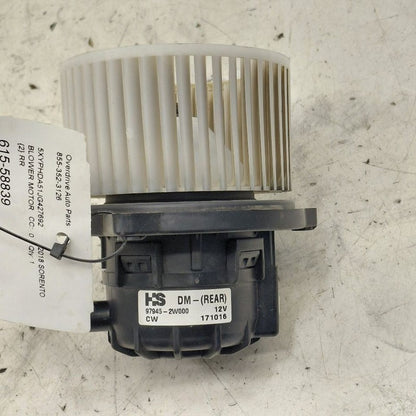 Blower Motor Rear Fits 16-20 Kia Sorento