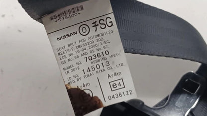 Infiniti G37 Seat Belt Strap Retractor Right Passenger Rear Back  2011 2012 2013