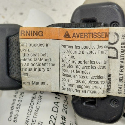 Nissan Versa Note Seat Belt Strap Retractor Center Middle Rear Back  2