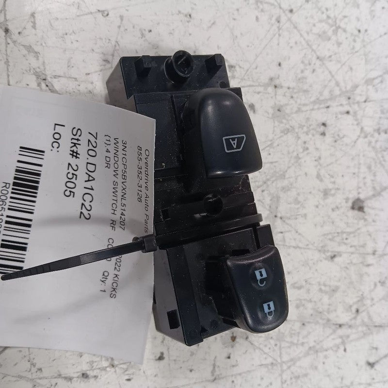 Nissan Kicks Power Window Switch Right Passenger Front  2021 2022 2023 2024