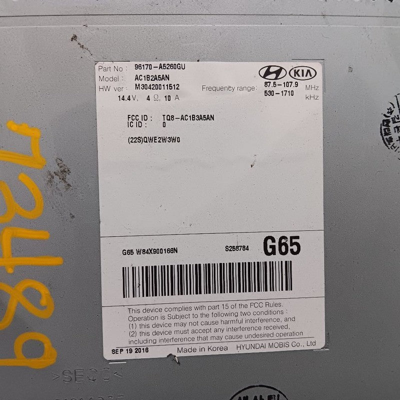 96170A5260GU Audio Equipment Radio Receiver US Market Hatchback GT 16-17 Hyundai Elantra