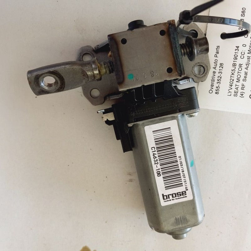 Volvo S60 Passenger Right Front Seat Adjust Motor {937252-104} 2018 20