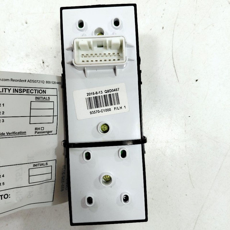 Driver's Front Door Lock And Window Switch Fits 15-19 Hyundai Sonata O