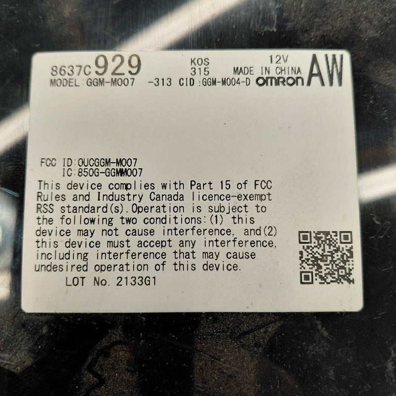 Mitsubishi Mirage TPMS Control Module {8637C929} 2024 2023 2022 2021