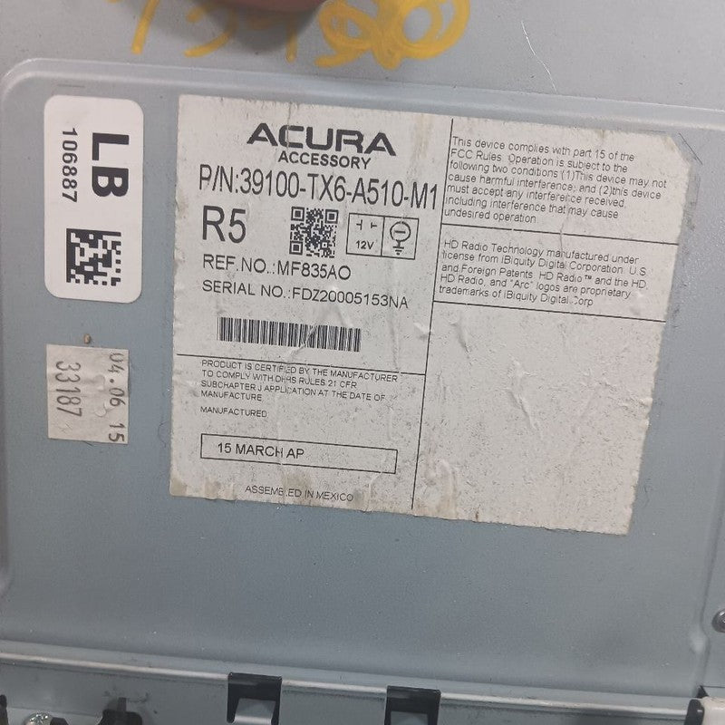 Audio Equipment Radio Receiver Premium US Market Fits 16-17 Acura ILX 