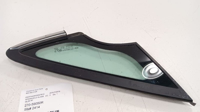 Passenger Right Windshield Glass Pillar With Chrome Moulding Fits 14-1