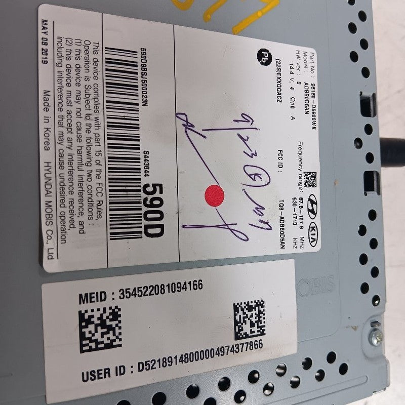 96160D5900WK Audio Equipment Radio Receiver Market US Built Fits 19-20 Kia Optima