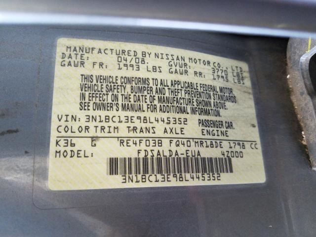  2008 Nissan Versa Speedometer Bezel Dash Surround Trim 2007 2009 2010 2011