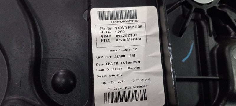 Left Rear Window Regulator Track VIN B 8th Digit Fits 11-14 SONATA OEM