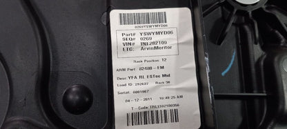 Left Rear Window Regulator Track VIN B 8th Digit Fits 11-14 SONATA OEM