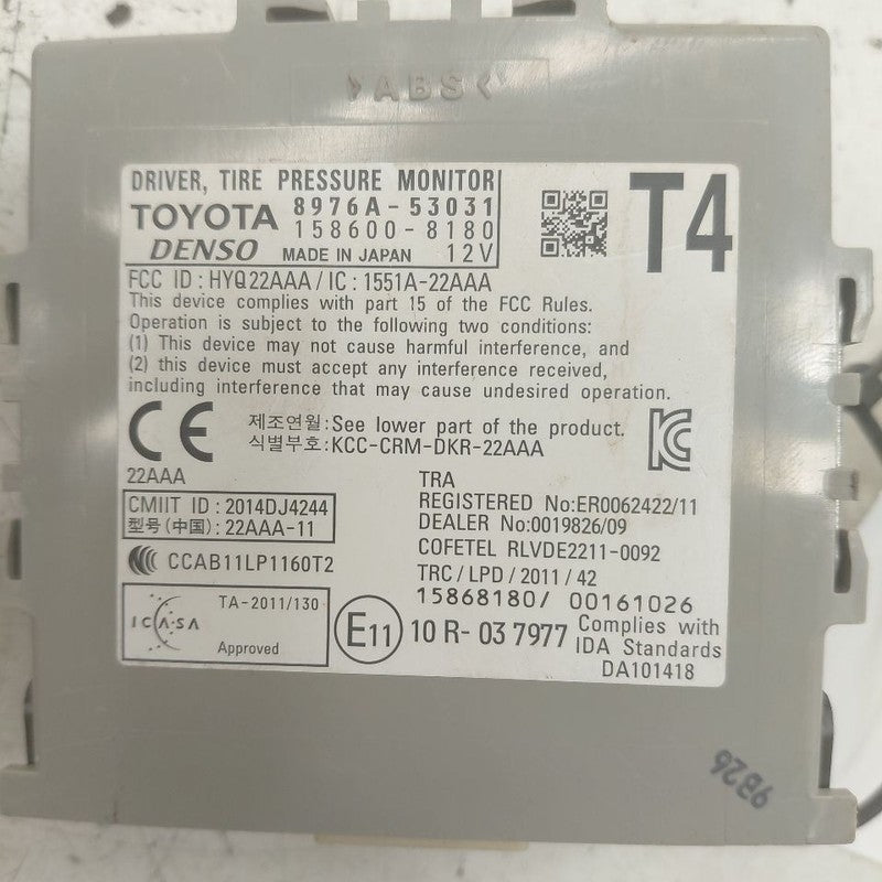 Lexus IS350 TPMS Control Module {8976A53031} 2020 2019 2018