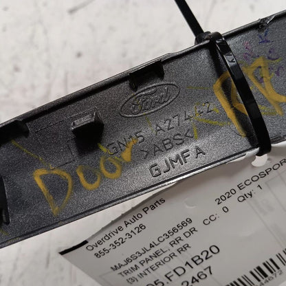 Ford Ecosport Passenger Right Door Trim Panel Rear 2018 2019 2020 2021 2022