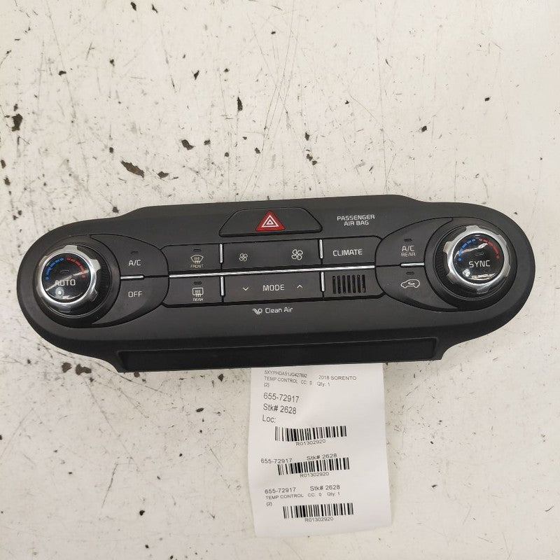 Front Temperature Control Heat Heater AC Switch Fits 17-18 Kia Sorento