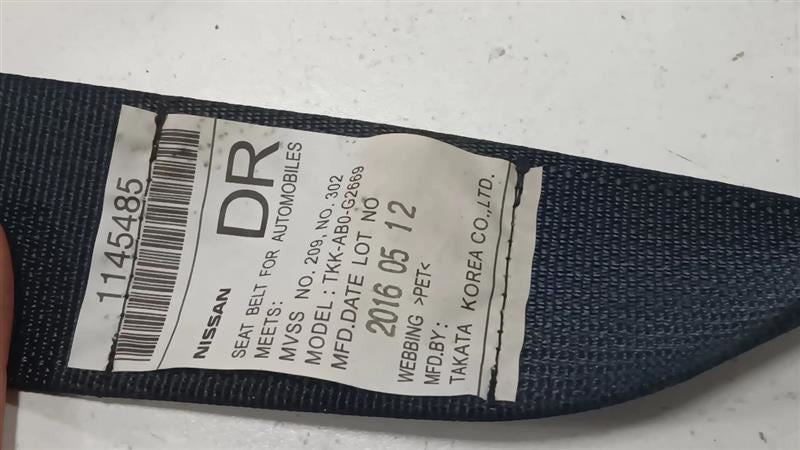 Nissan Rogue Seat Belt Strap Retractor Right Passenger Rear Back  2014
