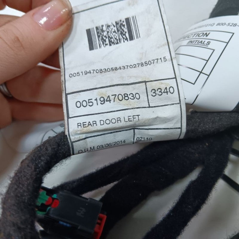 Fiat 500 Door Harness Wire Wiring Left Driver Rear  2016 2017 2018 OEM