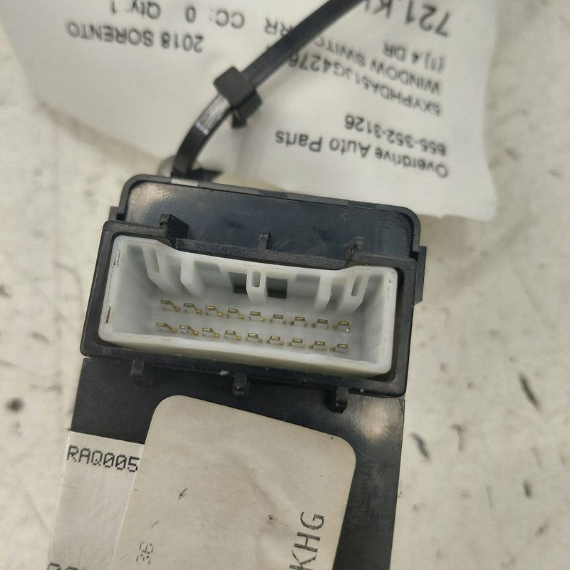 Kia Sorento Power Window Switch Right Passenger Rear  2018 2017 2016