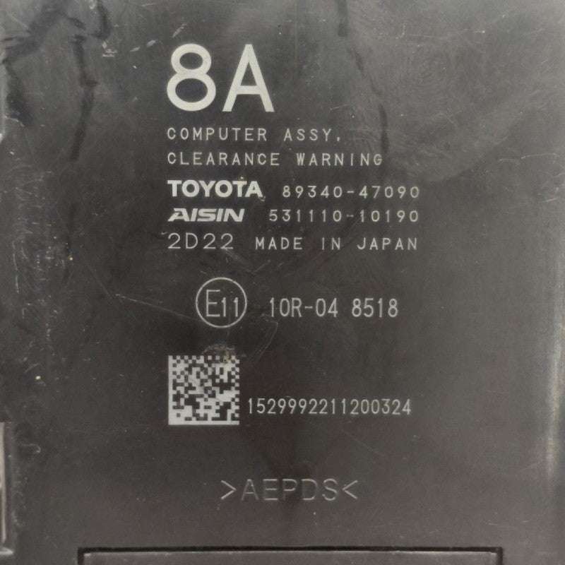 Toyota Prius Park Assist Control Module {8934047090} 2022 2021 2020