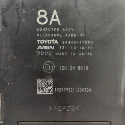 Toyota Prius Park Assist Control Module {8934047090} 2022 2021 2020