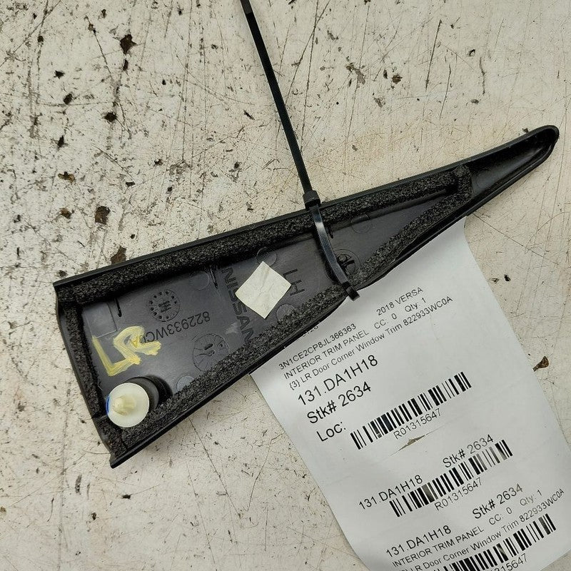 Nissan Versa Note Left Rear Door Corner Interior Window Trim {822933WC