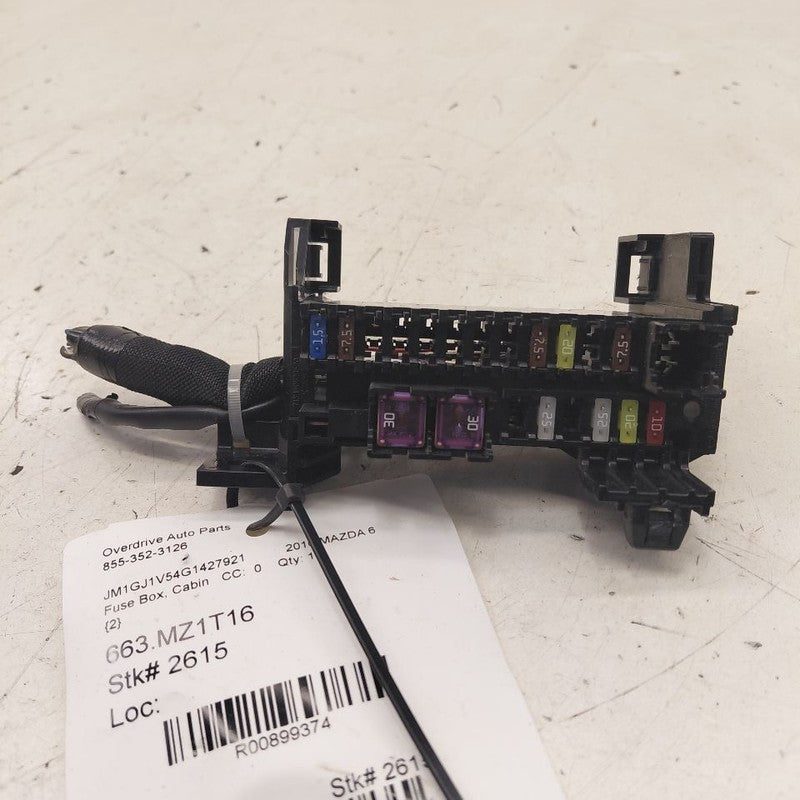 Mazda 6 Cabin Fuse Box Interior Inner Under Dash  2016 2015 2014