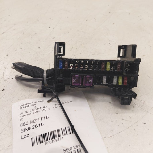 Mazda 6 Cabin Fuse Box Interior Inner Under Dash  2016 2015 2014