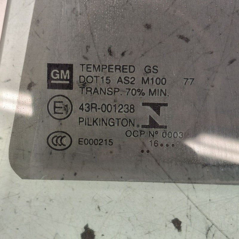Left Rear Door Glass Window Fits 16-19 Chevy Volt