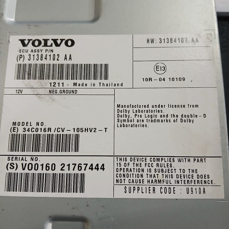 Audio Equipment Radio XC70 Amplifier Fits 12-16 Volvo 70 Series