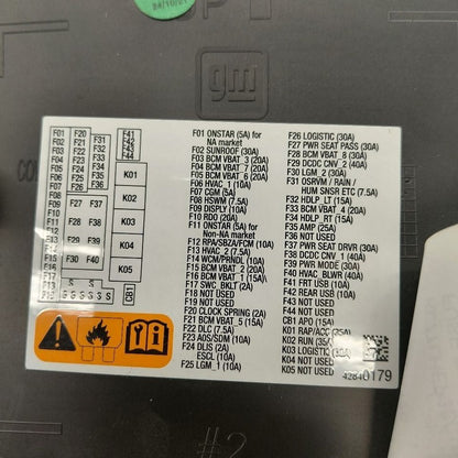 Chevy Trax Fuse Box Cover 2025 2024