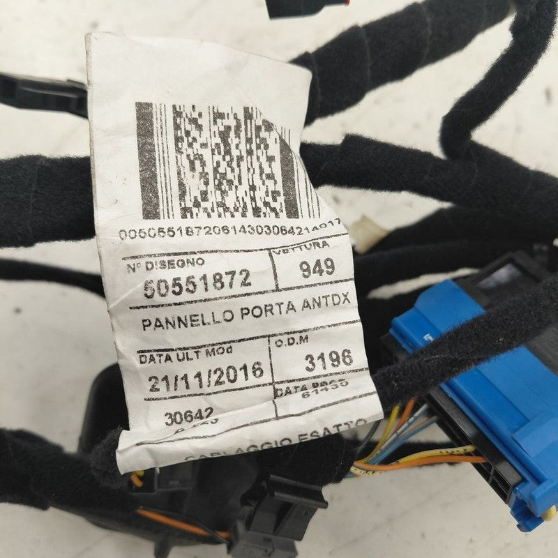 Alfa Romeo Stelvio Door Harness Wire Wiring Right Passenger Front 2018