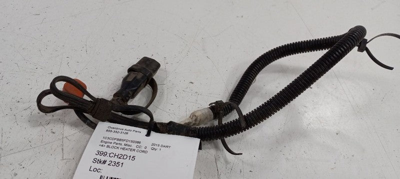 Dodge Dart    2015 Engine Block Heater2013 2014 2015 2016 OEM