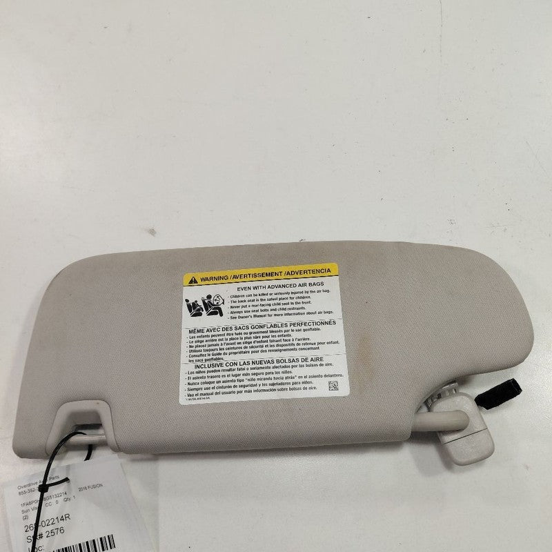 Passenger Right Sun Visor Shade Illuminated With Sunroof 15-16 Ford Fu