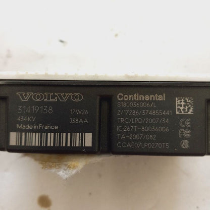 Volvo S60 TPMS Control Module {31419138} 2018 2017 2016