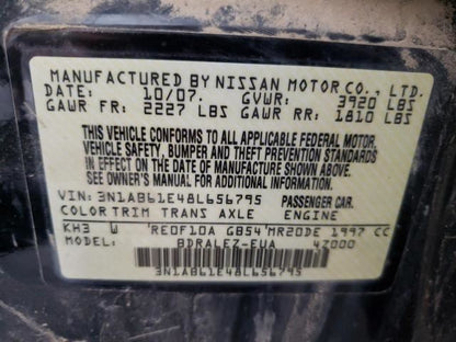 82607ET02A Door Handle Exterior Assembly Door Rear Back Fits 07-12 SENTRA