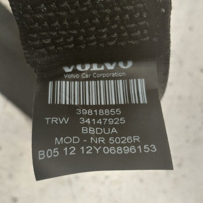Volvo S60 Seat Belt Strap Retractor Right Passenger Rear Back  2013 20