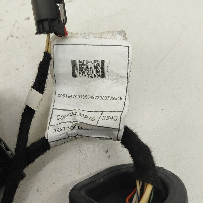 2018 Fiat 500 X Model Door Harness Wire Wiring Right Passenger Rear