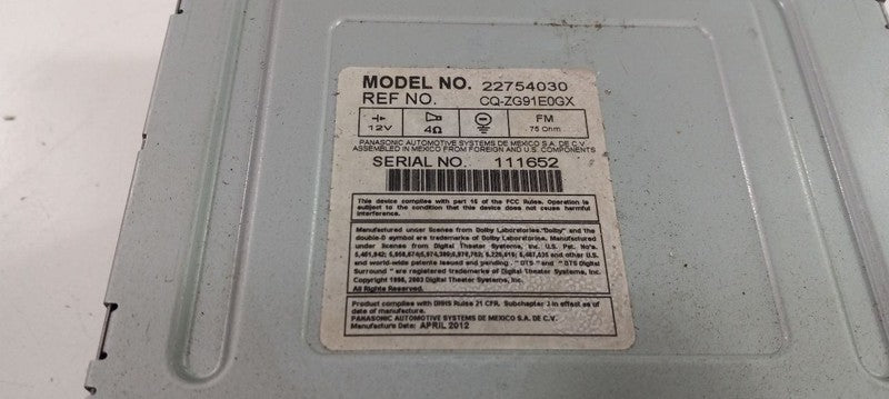 Audio Equipment Radio Am-fm-audio-video Disc Opt Uuj Fits 10-12 ACADIA