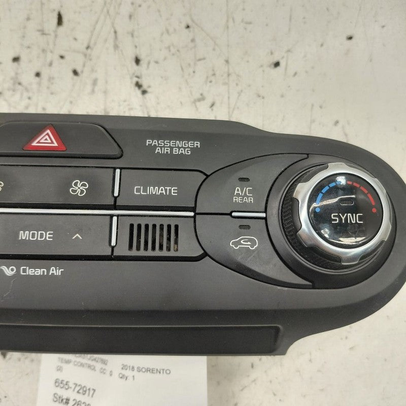 Front Temperature Control Heat Heater AC Switch Fits 17-18 Kia Sorento