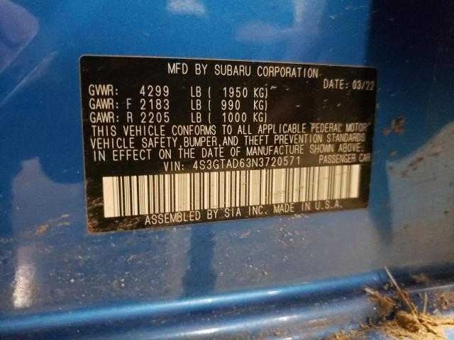 Subaru Impreza Engine Cylinder Head Valve Cover 2017 2018 2019 2020 2021 2022